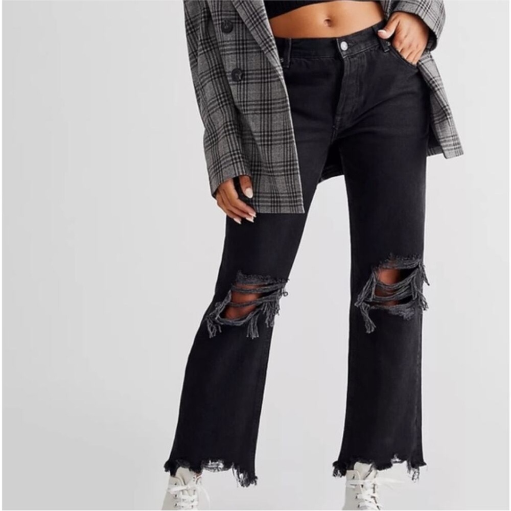 Free People Black Ripped Jeans